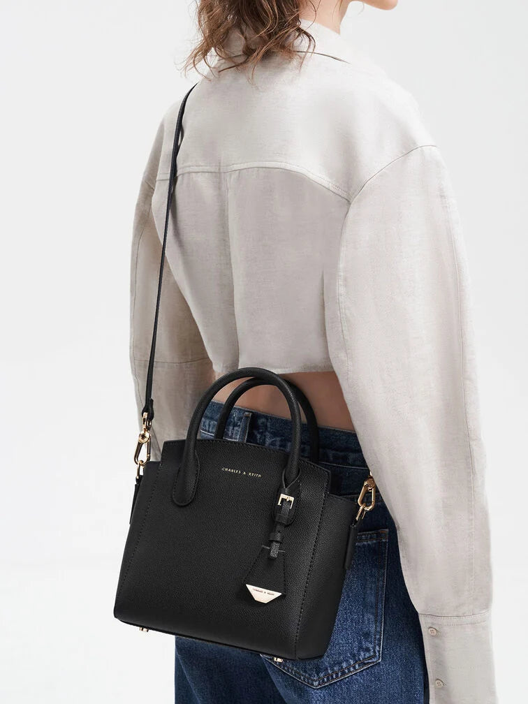 Charles & Ke*th - Harper Structured Top Handle Bag - Black (AD-August)
