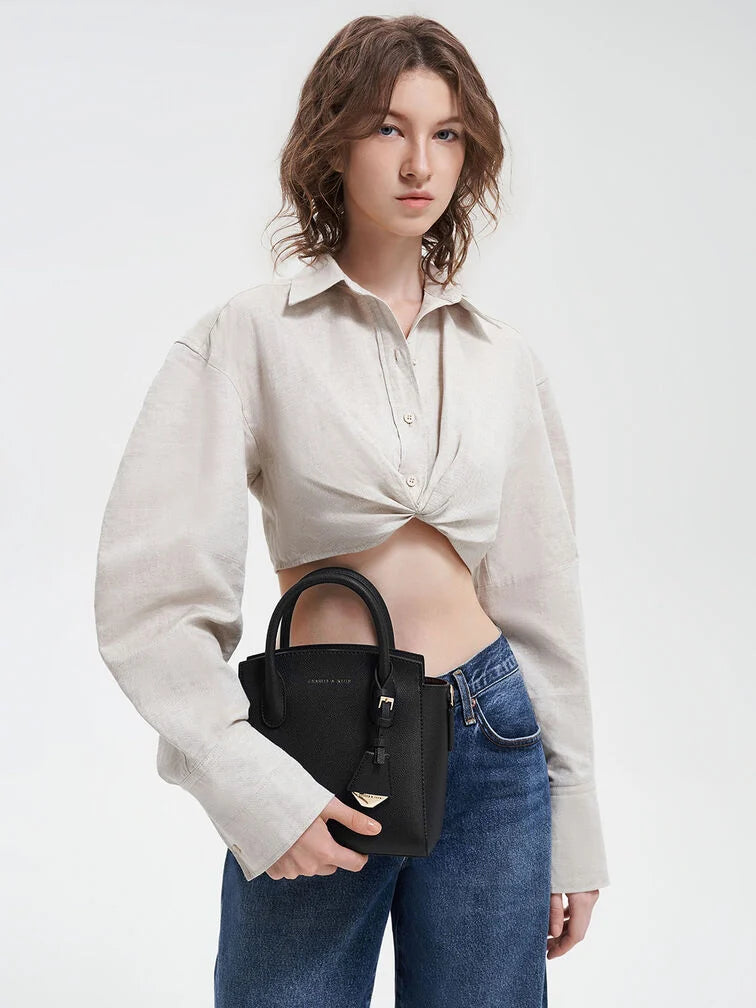Charles & Ke*th - Harper Structured Top Handle Bag - Black (AD-August)