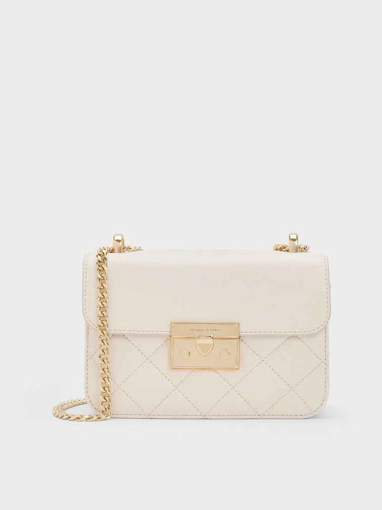 Charles & Ke*th - Alva Quilted Chain-Handle Bag - Cream (AD-SEP)