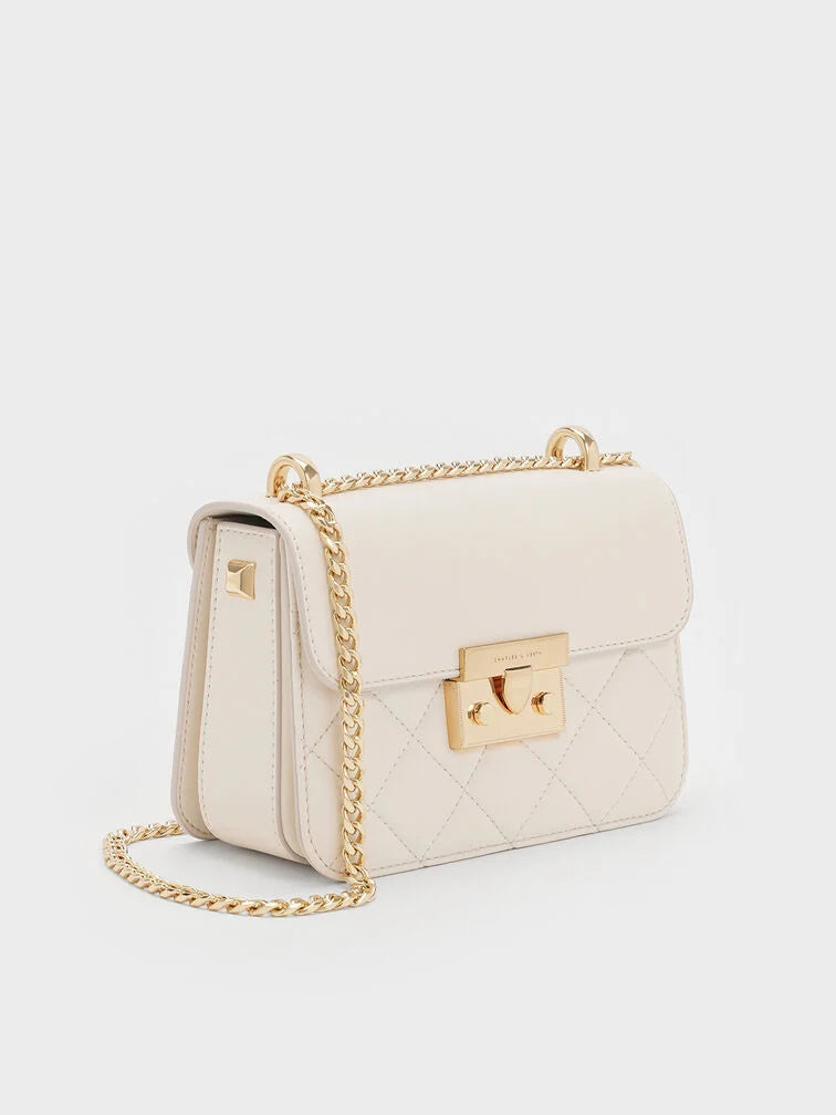 Charles & Ke*th - Alva Quilted Chain-Handle Bag - Cream (AD-SEP)
