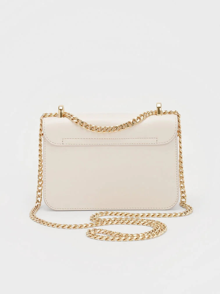 Charles & Ke*th - Alva Quilted Chain-Handle Bag - Cream (AD-SEP)