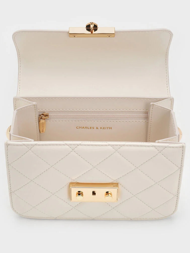 Charles & Ke*th - Alva Quilted Chain-Handle Bag - Cream (AD-SEP)