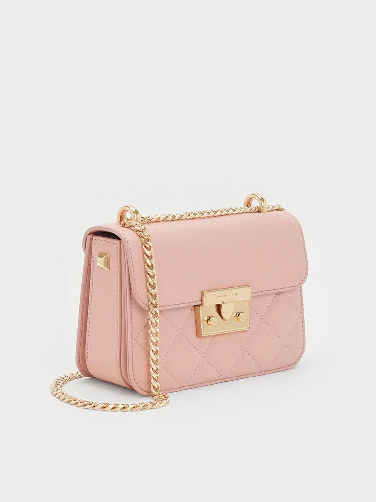 Charles & Ke*th - Alva Quilted Chain-Handle Bag - Light Pink (AD-SEP)