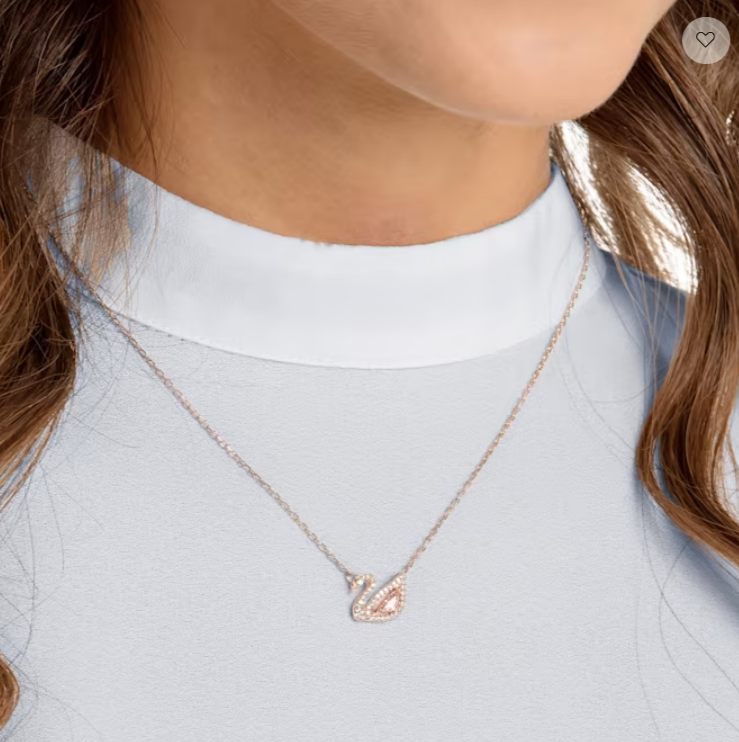 Swar*vski - Dancing Swan necklace - Rose Gold/Pink 5469989 (AD-SW-OCT)
