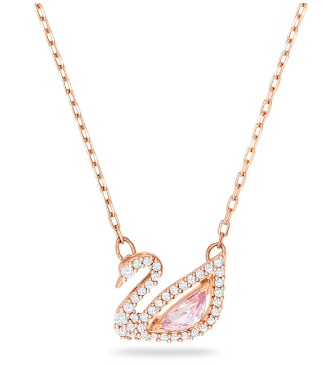 Swar*vski - Dancing Swan necklace - Rose Gold/Pink 5469989 (AD-SW-OCT)