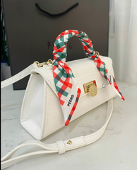 Pedr* - Round Buckle Crossbody Bag - White