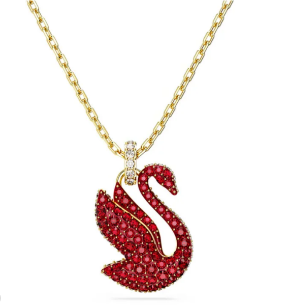 Swar*vski - Iconic Swan pendant Swan, Medium, Red, Gold-tone plated - 5647871  (AD-Oct) (2025 PACKAGING)