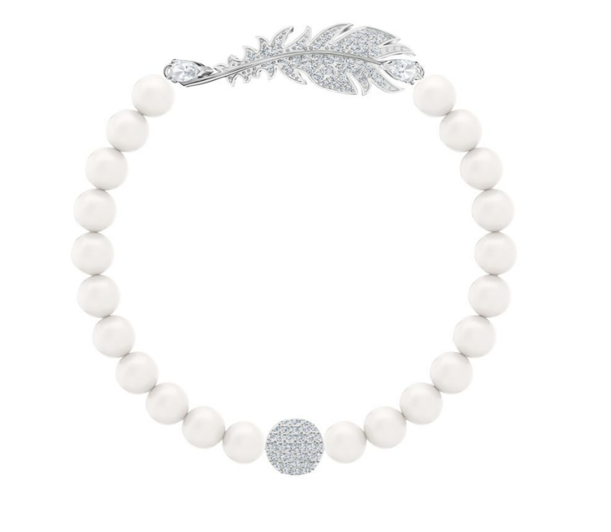 Swar*vski - Nice Pearl Bracelet - White, Rhodium plated - 5509723