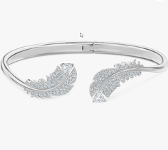 Swar*vski - Feather Bangle - White