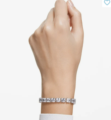 Swar*vski - Rhodium-Plated Square-Crystal Flex Bracelet