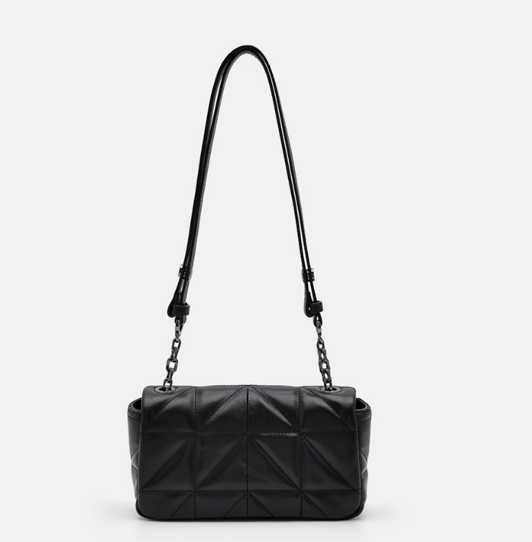 PEDR* - Studio Leather Mini Shoulder Bag in Pixel - Black (AD)
