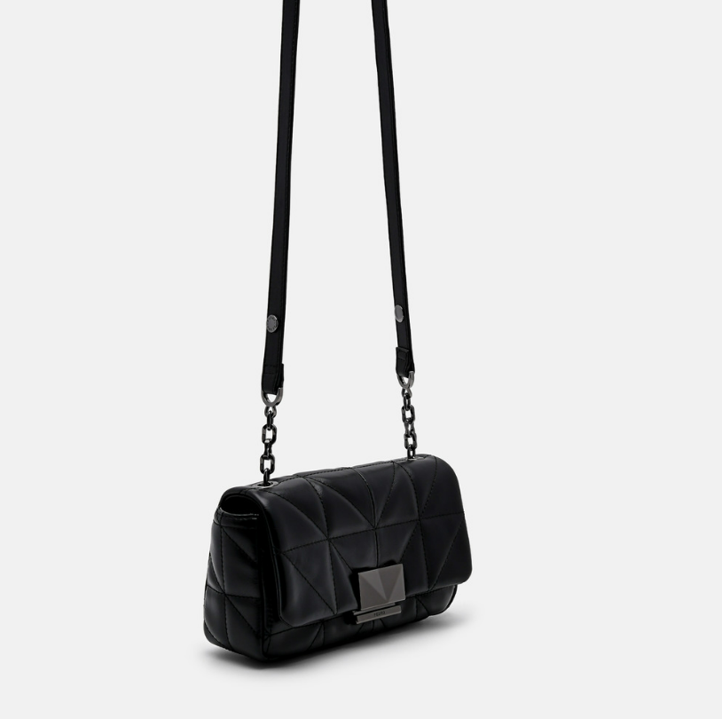 PEDR* - Studio Leather Mini Shoulder Bag in Pixel - Black (AD)