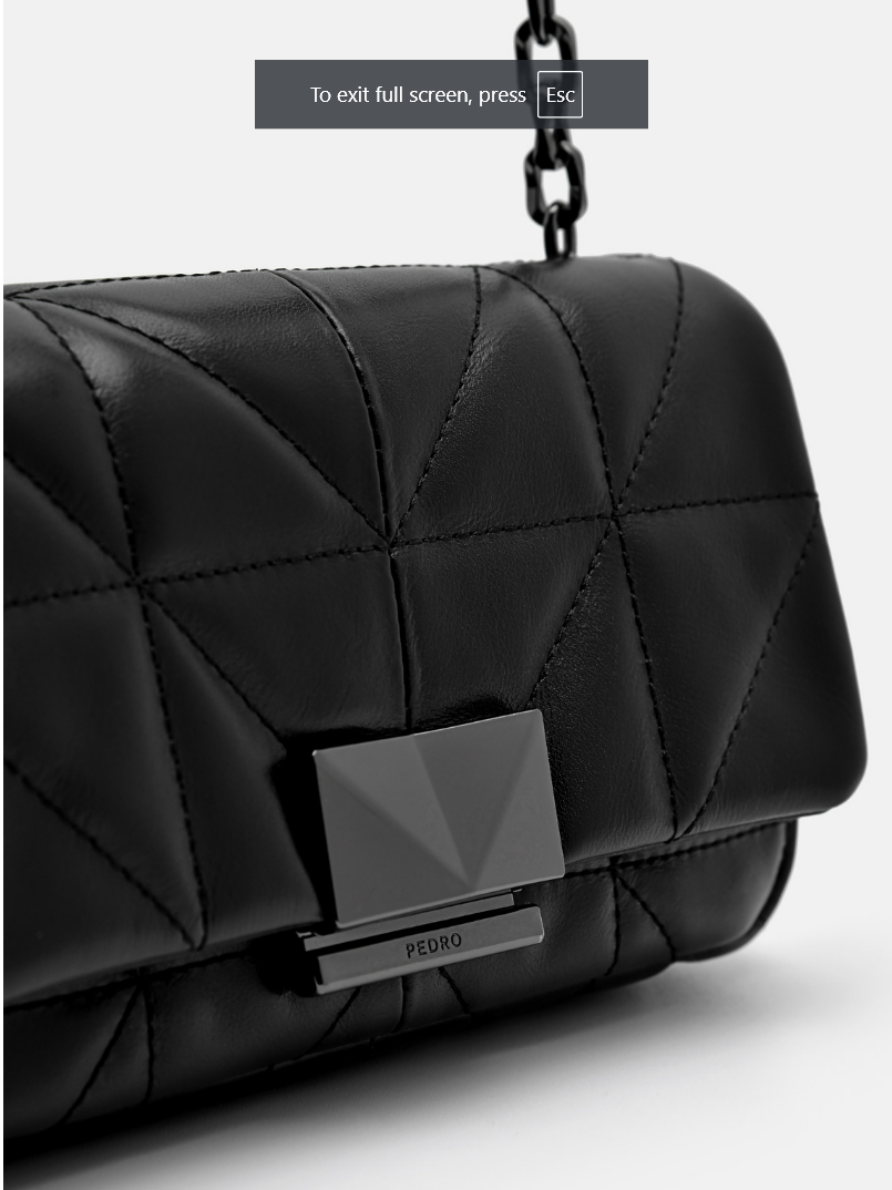 PEDR* - Studio Leather Mini Shoulder Bag in Pixel - Black (AD)