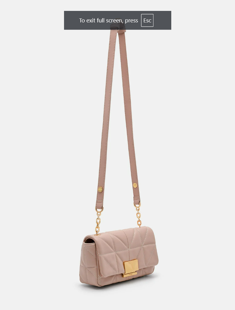 PEDR* - Studio Leather Mini Shoulder Bag in Pixel - Nude (AD)