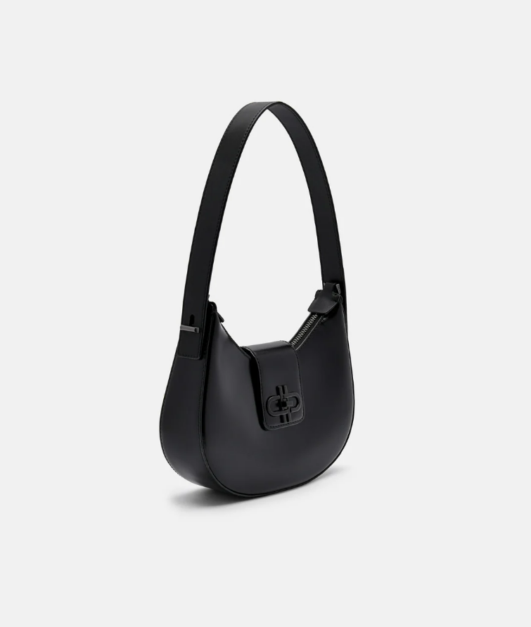 PEDR* -Icon Turn- Lock Shoulder Bag - Black (AD)