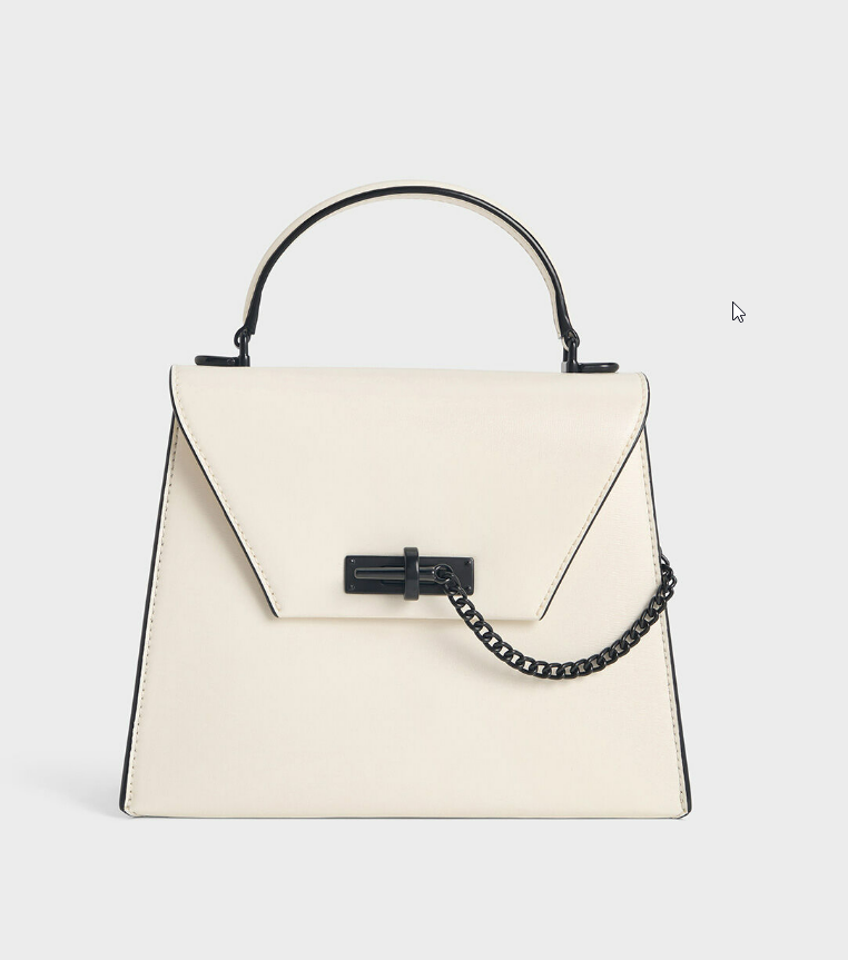 Charles & Ke*th - Samantha Envelope Top Handle Bag - Cream (AD)