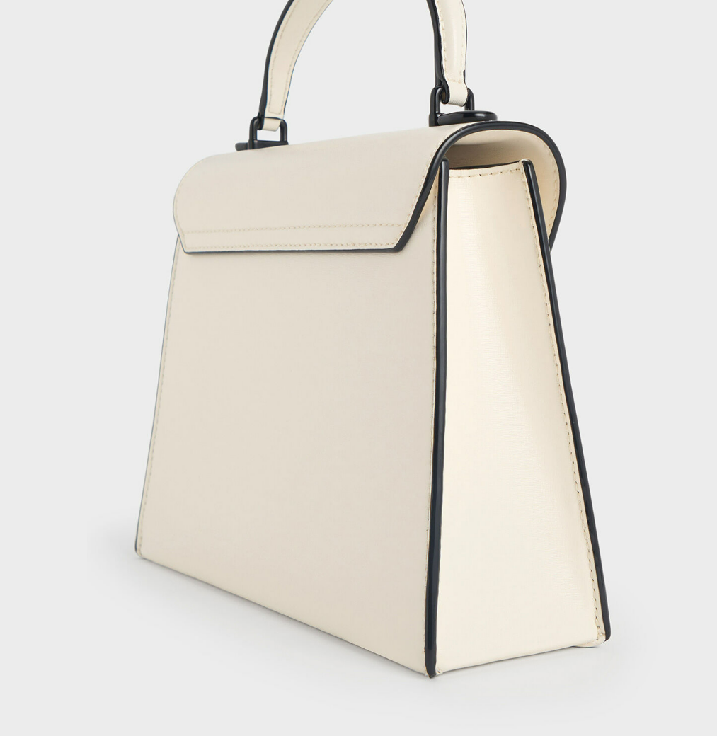 Charles & Ke*th - Samantha Envelope Top Handle Bag - Cream (AD)