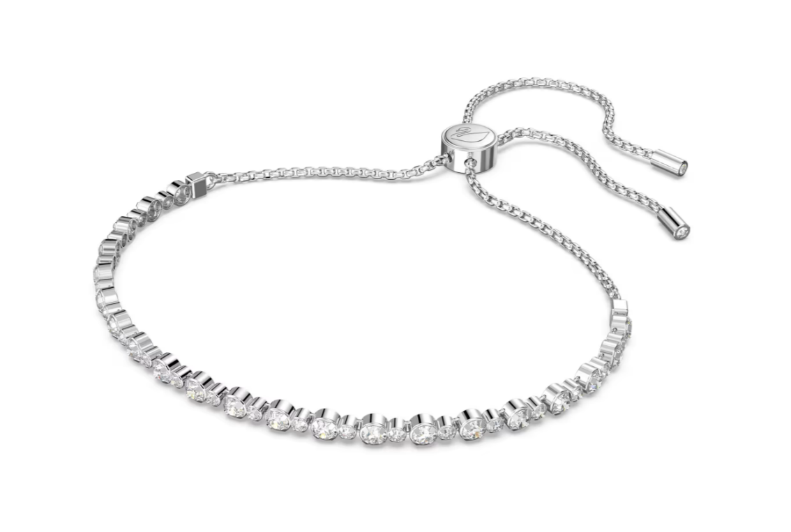 Swar*vski - Matrix Tennis bracelet - Round cut, White, Rhodium plated - 5465384 (AD-SW-OCT)
