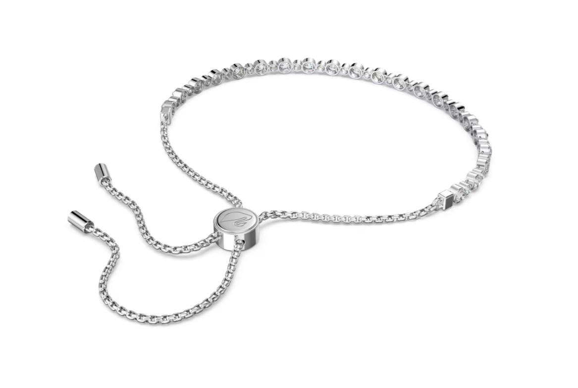 Swar*vski - Matrix Tennis bracelet - Round cut, White, Rhodium plated - 5465384 (AD-SW-OCT)