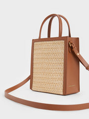 Charles & Ke*th - Raffia Double Handle Tote Bag - Multi -  Exp. Launch: 01/10/2024