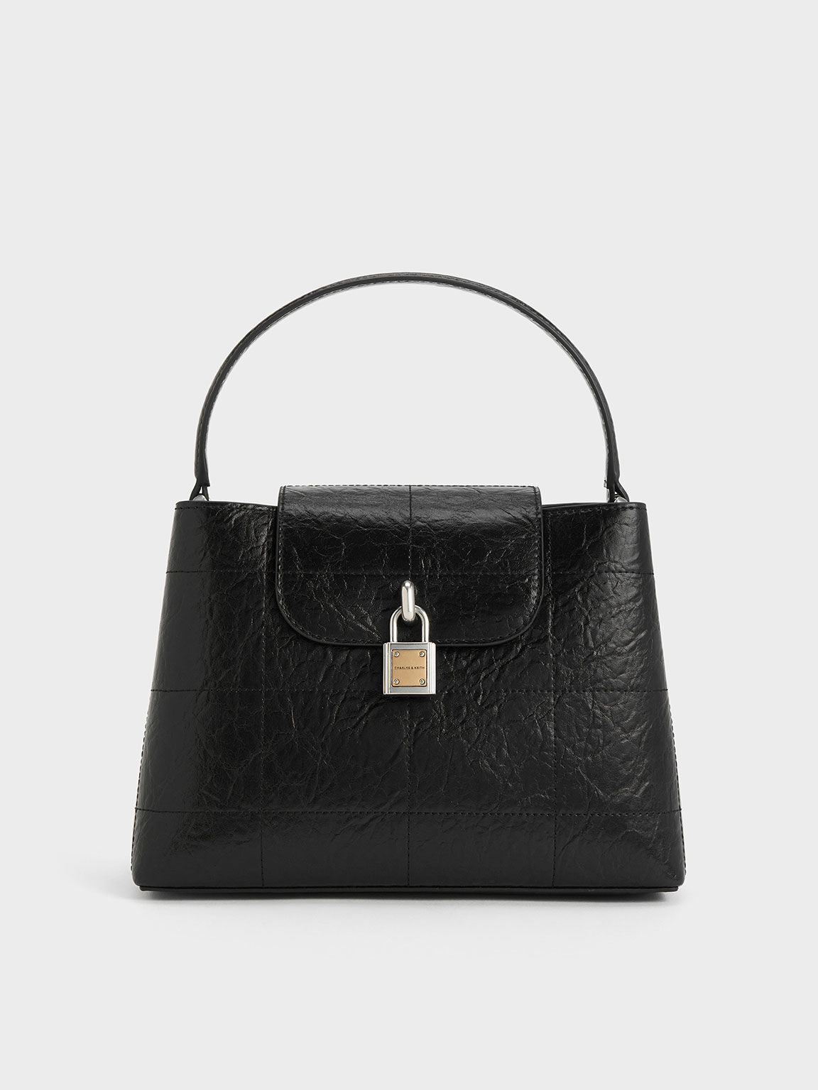 Charles & Ke*th - Suki Crinkle-Effect Top Handle Bag - Noir -  Exp. Launch: 01/10/2024