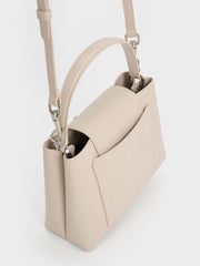 Charles & Ke*th - Suki Crinkle-Effect Top Handle Bag - Oat -  Exp. Launch: 01/10/2024