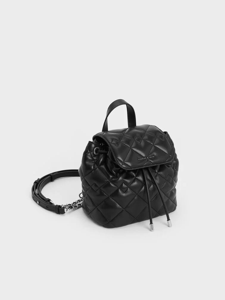 Charles & Ke*th - Aubrielle Quilted Backpack - Noir (AD-NOV-LT)