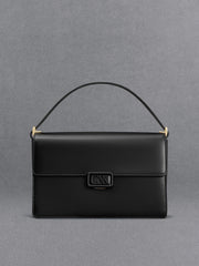 Charles & Ke*th -  Leather Shoulder Bag - Black with Gift Box - Mid-Nov