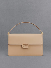 Charles & Ke*th -  Leather Shoulder Bag - Nude with Gift Box - Mid-Nov