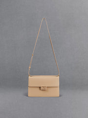 Charles & Ke*th -  Leather Shoulder Bag - Nude with Gift Box - Mid-Nov