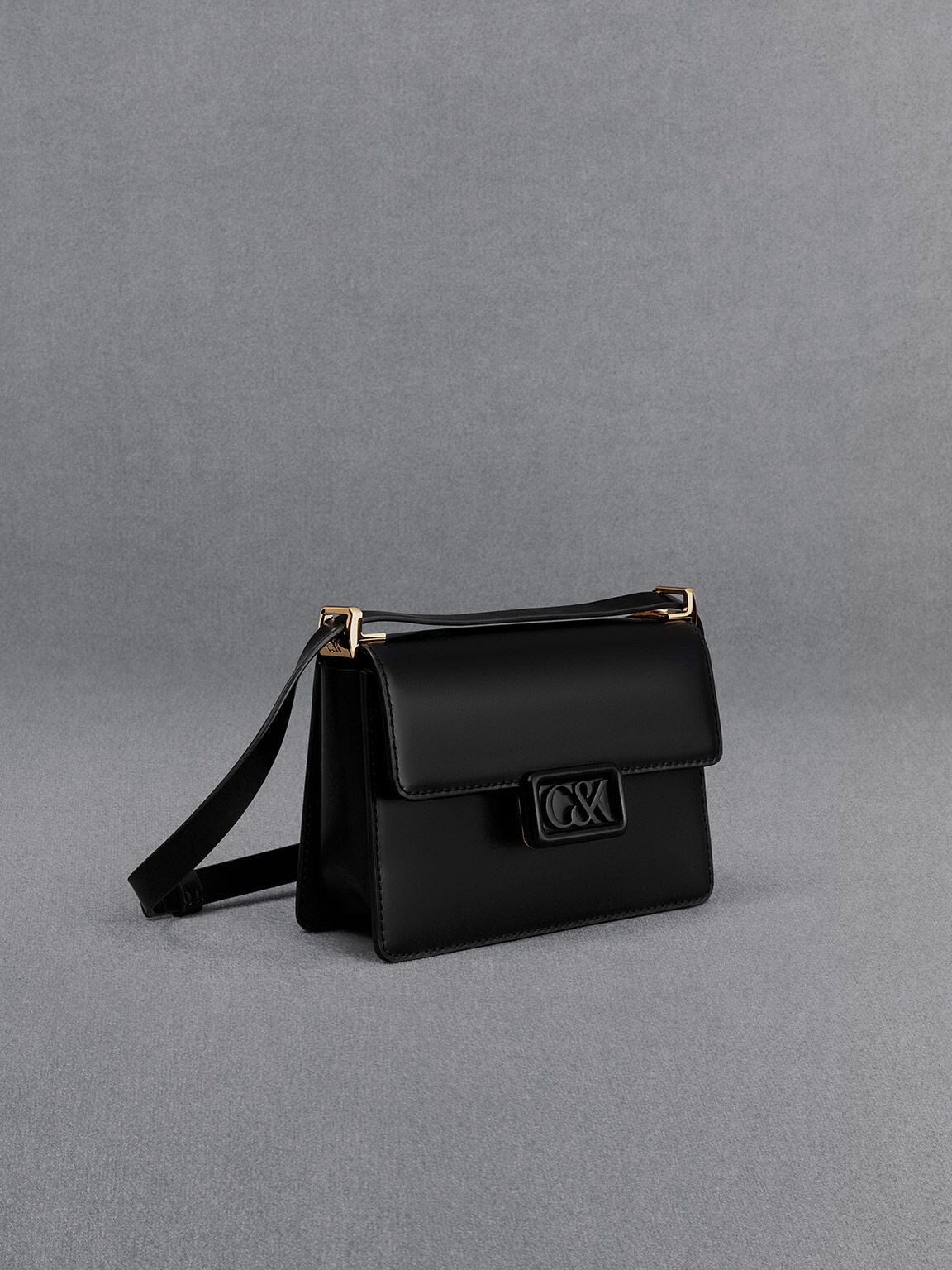 Charles & Ke*th - Leather Boxy Bag - Black - Exp. Launch: 01/10/2024 (N)