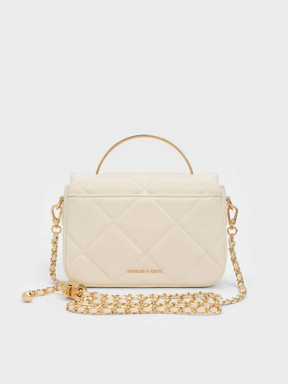 Charles & Ke*th - Quilted Boxy Top Handle Bag - Cream with Gift Box (AD-July)