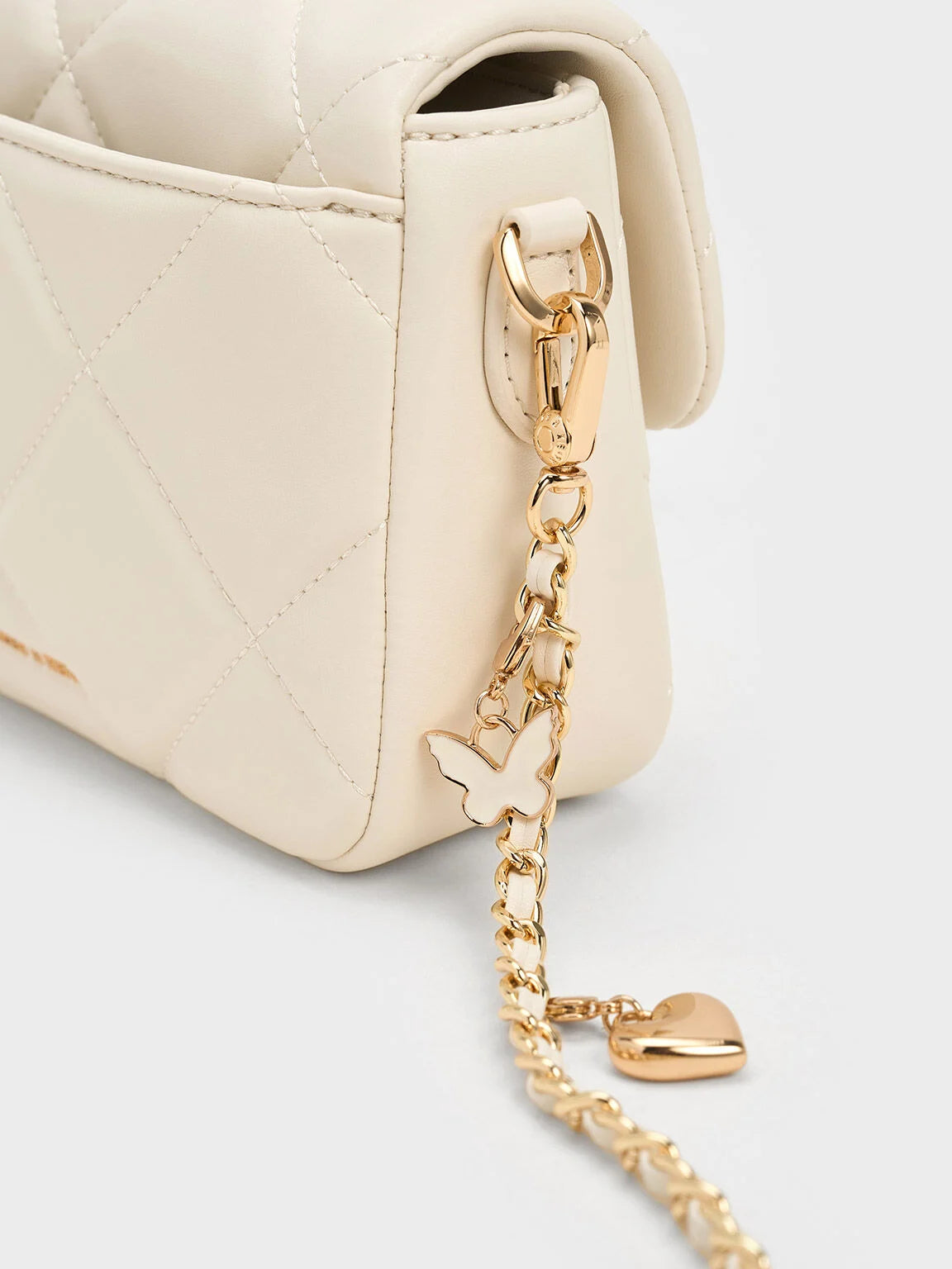 Charles & Ke*th - Quilted Boxy Top Handle Bag - Cream with Gift Box (AD-July)