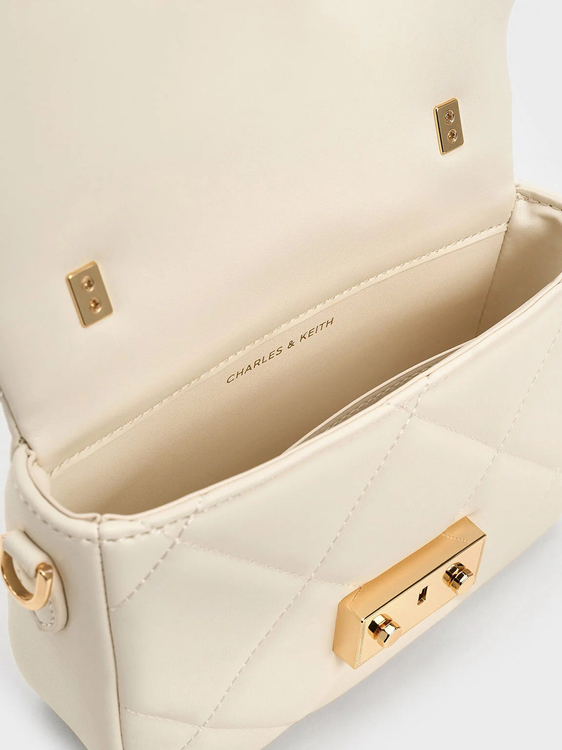 Charles & Ke*th - Quilted Boxy Top Handle Bag - Cream with Gift Box (AD-July)