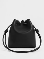 Charles & Ke*th - Leia Knotted Bucket Bag - Black -  Exp. Launch: 01/10/2024