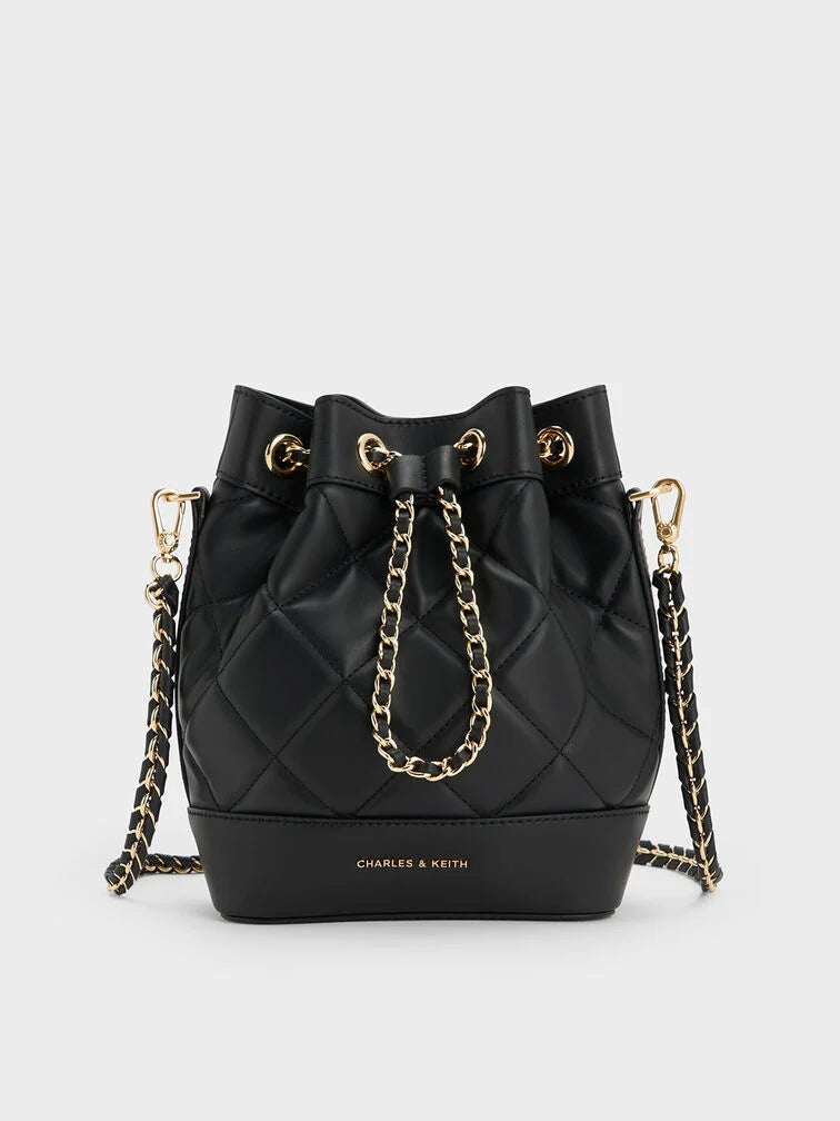 Charles & Ke*th - Julia Quilted Two-Way Bucket Bag - Black (AD-SEP)