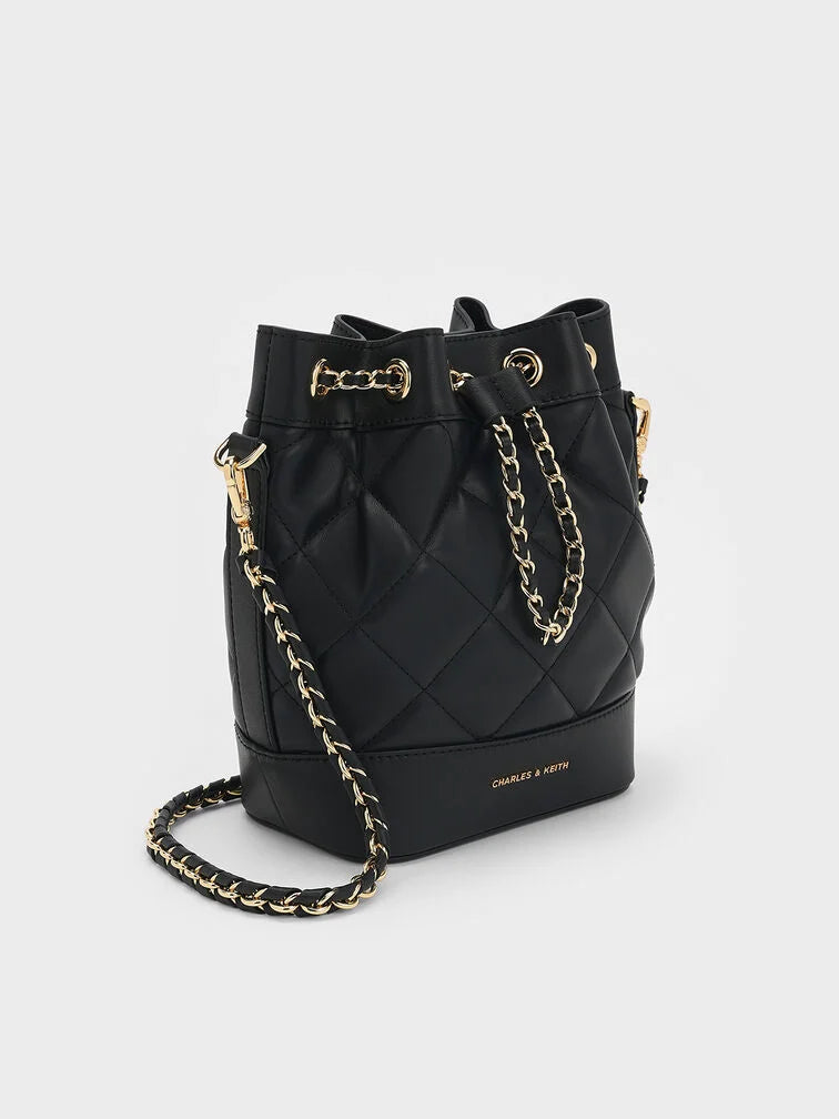 Charles & Ke*th - Julia Quilted Two-Way Bucket Bag - Black (AD-SEP)