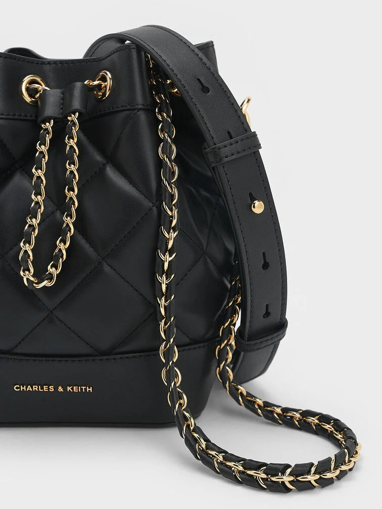 Charles & Ke*th - Julia Quilted Two-Way Bucket Bag - Black (AD-SEP)