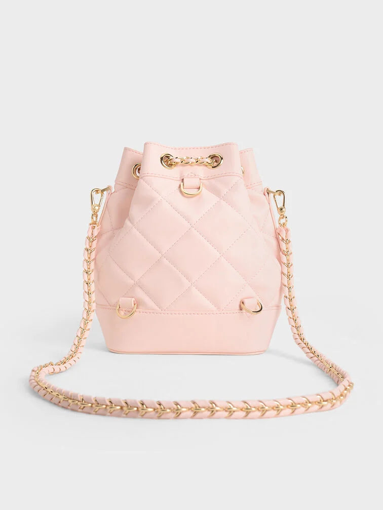 Charles & Ke*th - Julia Quilted Two-Way Bucket Bag - Pink (AD-SEP)