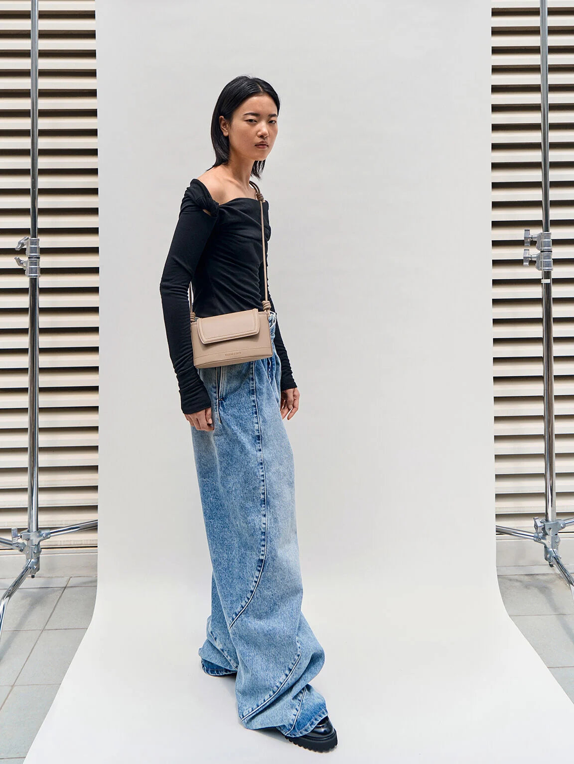 Charles & Ke*th -  Sabine Knotted-Strap Bag - Taupe (AD-August)