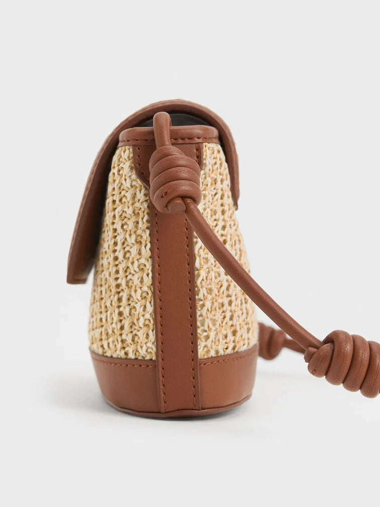 Charles & Ke*th -  Sabine Raffia Knotted-Strap Bag - Multi  (AD-SEP)