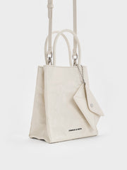 Charles & Ke*th - Matina Linen Elongated Tote Bag - Cream -  Exp. Launch: 01/10/2024