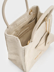 Charles & Ke*th - Matina Linen Elongated Tote Bag - Beige -  Exp. Launch: 01/10/2024