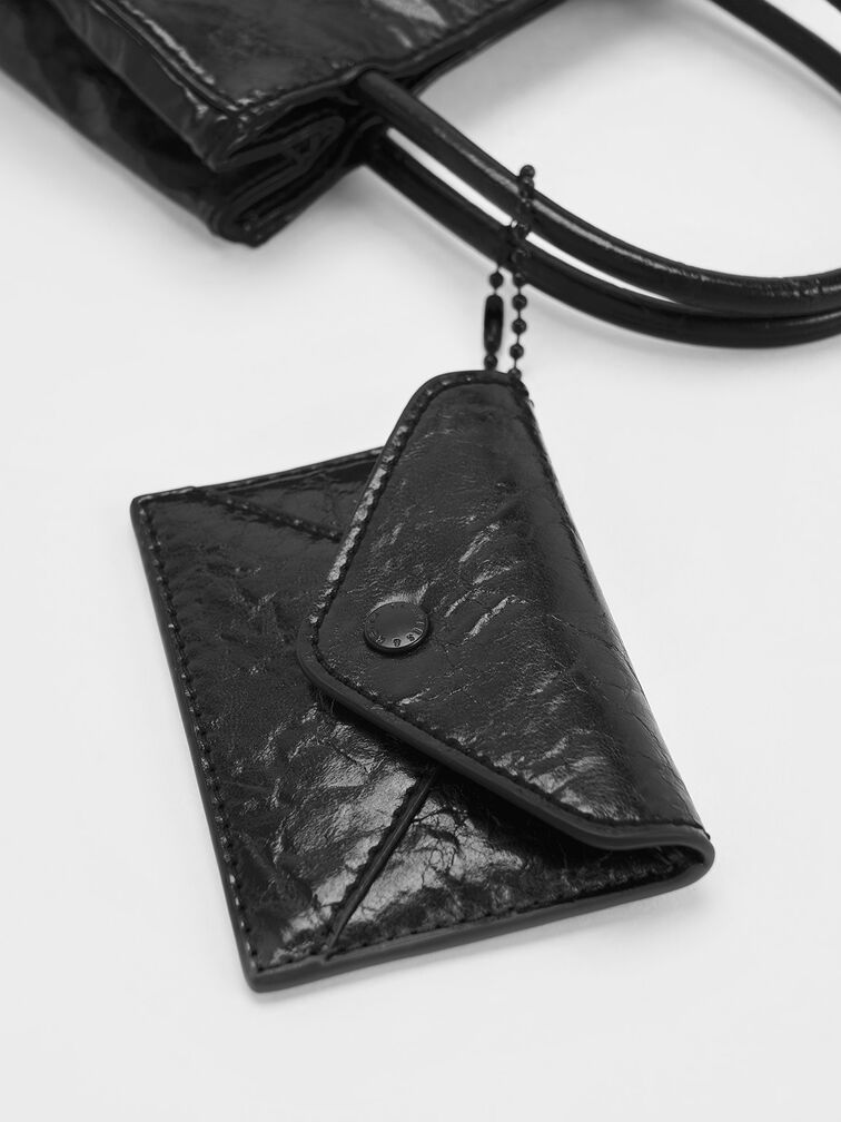 Charles & Ke*th - Matina Crinkle-Effect Elongated Tote Bag - Black(NB)