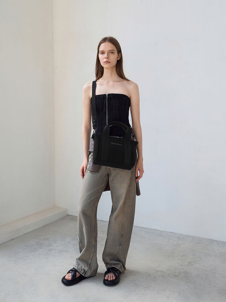 Charles & Ke*th - Kay Canvas Tote Bag - Noir (AD-Oct)