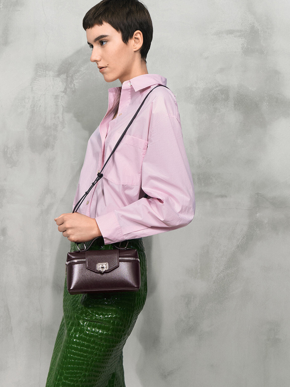 Charles & Ke*th - Arwen Top Handle Vanity Bag - Plum (AD-July)