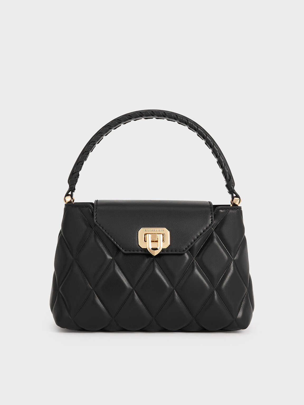 Charles & Ke*th - Arwen Quilted Braided-Strap Top Handle Bag - Black -  Exp. Launch: 01/10/2024