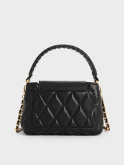 Charles & Ke*th - Arwen Quilted Braided-Strap Top Handle Bag - Black -  Exp. Launch: 01/10/2024