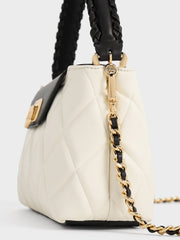 Charles & Ke*th - Arwen Quilted Braided-Strap Top Handle Bag - Multi -  Exp. Launch: 01/10/2024