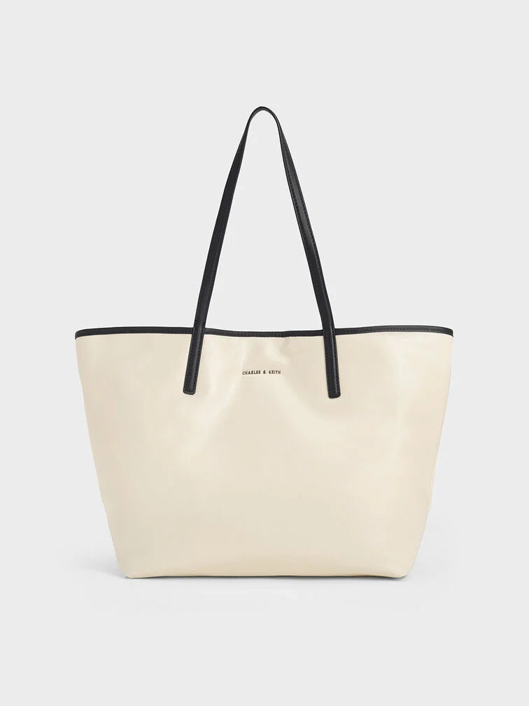 Charles & Ke*th -  Sianna Crinkle-Effect Reversible Tote Bag - WHITE (NB)